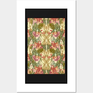 Floral Garden Botanical Print with Rose Iris Posters and Art